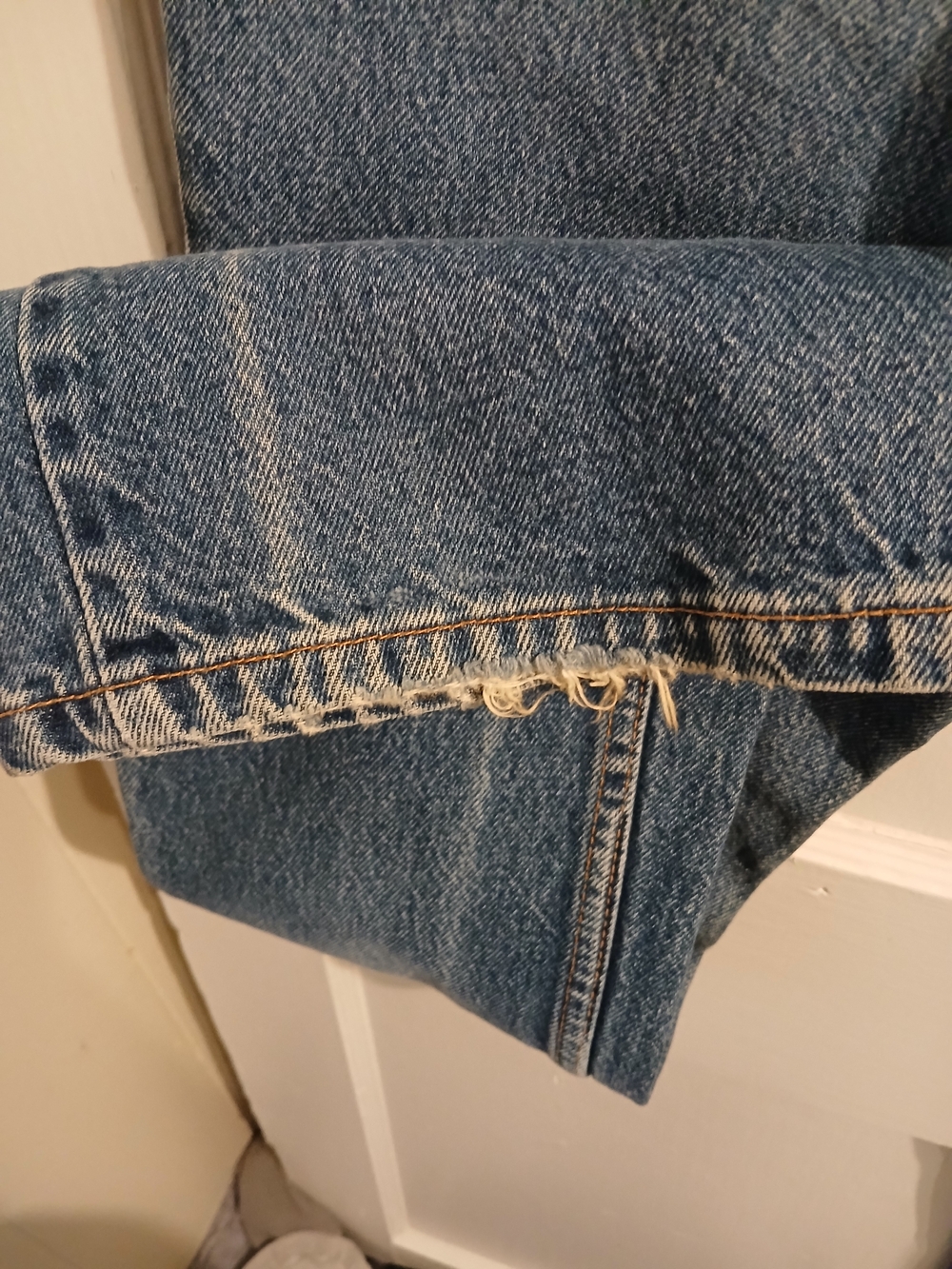Levi's 517 Slim Fit 7 Juniors Boot Cut Jeans-Blue with Orange Stitching Vintage - Picture 14 of 16